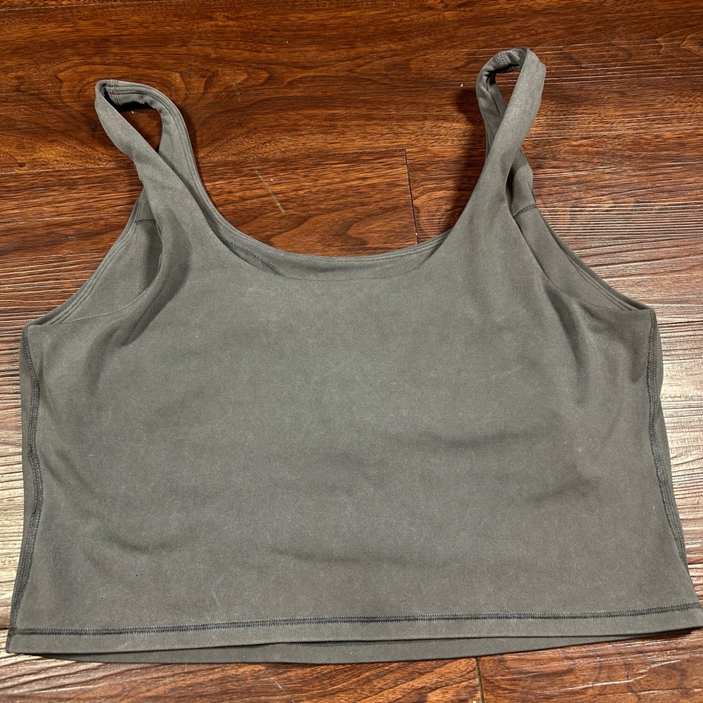 VUORI Washed Charcoal Washed Daily Crop Tank Active Lounge Low Impact Top Size L - Picture 5 of 9